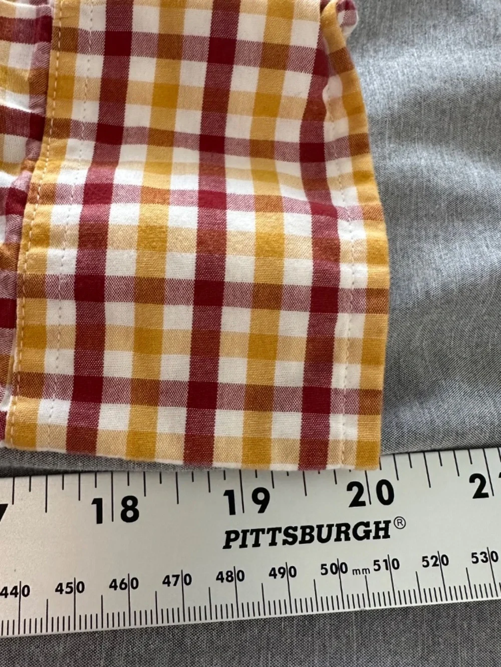 J.Crew Men's Size Small Long-Sleeve Button-Down Shirt Red/Gold Checkered Plaid